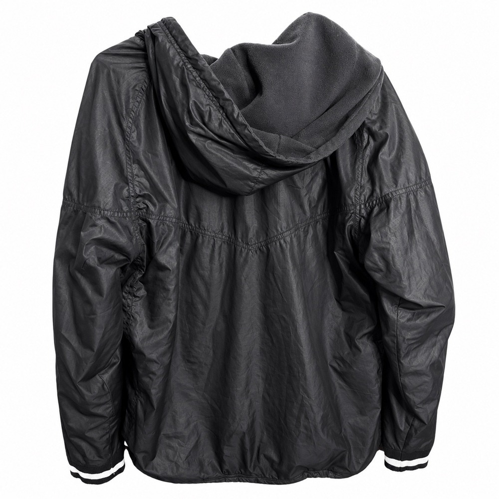 Nike Team Lacrosse Windbreaker Jacket Black Hoodie Mens Large NikeFIT Pullover - Picture 3 of 5